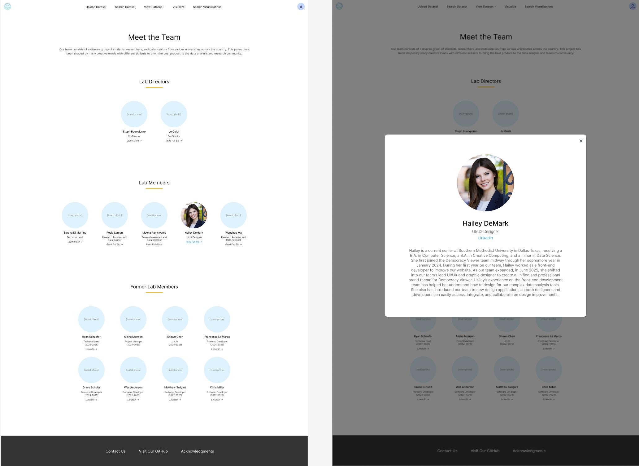 Acknowledgments & Team Page